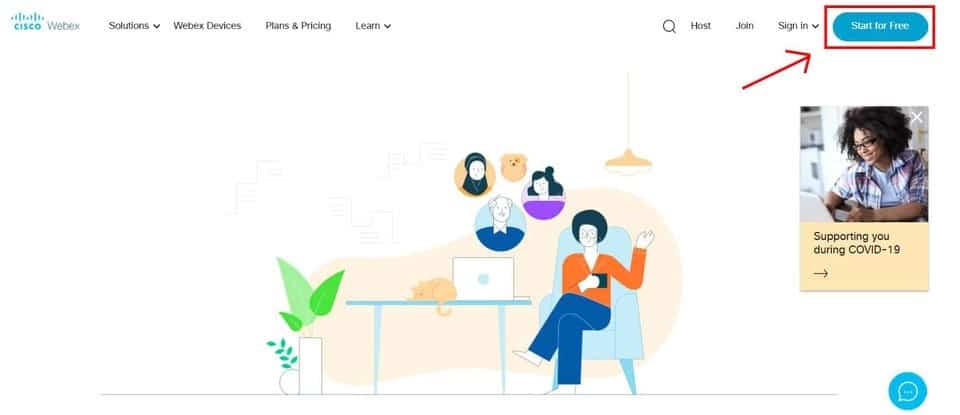 Start for free on Webex