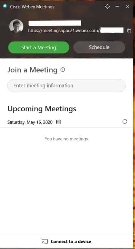 screen on webex desktop