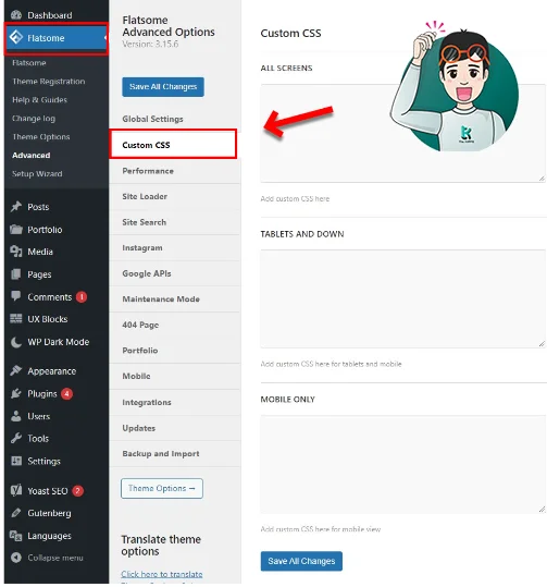 Custom CSS in Flatsome Advanced