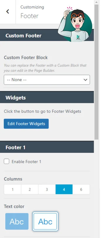 Custom Footer