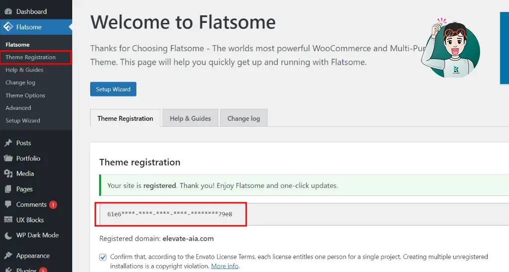 Flatsome Theme Registration