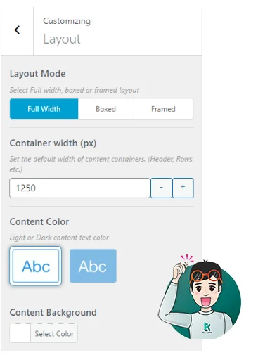 การกำหนด Layout Website