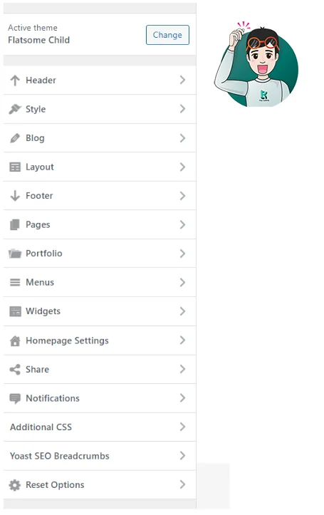 แถบเครื่องมือการใช้งานปรับแต่ง Theme Option