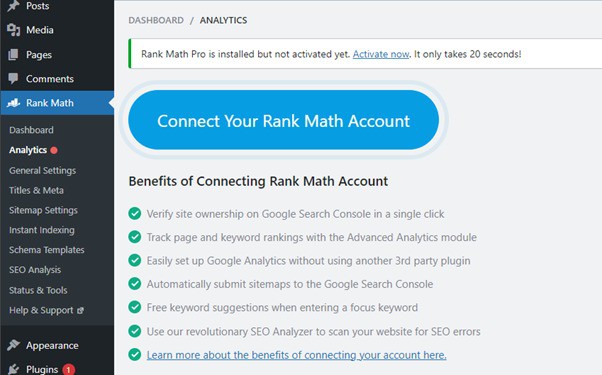 เชื่อมต่อ Rank Math กับ Google Search Console