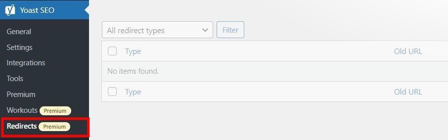 Yoast redirects