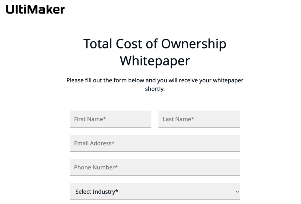 Ultimaker-Total Cost of Ownership Whitepaper
