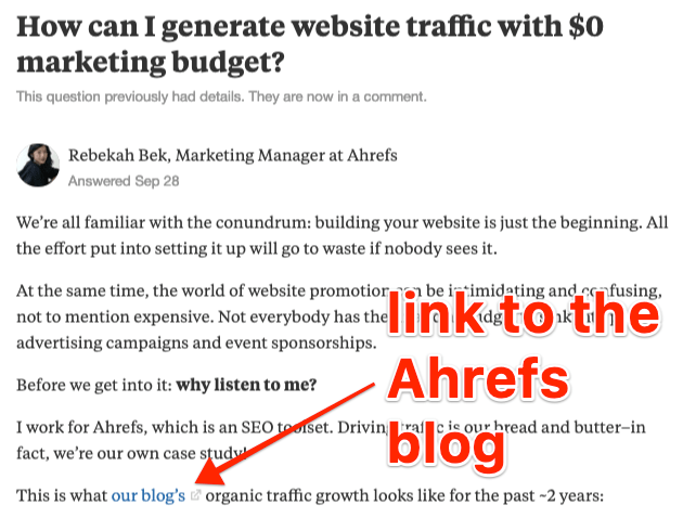 link to the Ahrefs blog