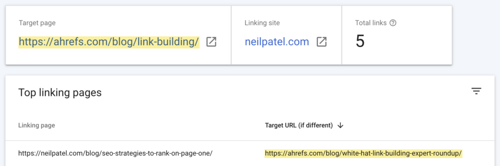 Google consolidate links at the new URL